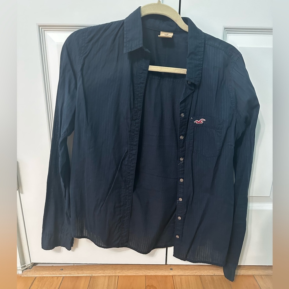 Hollister Navy Button Down